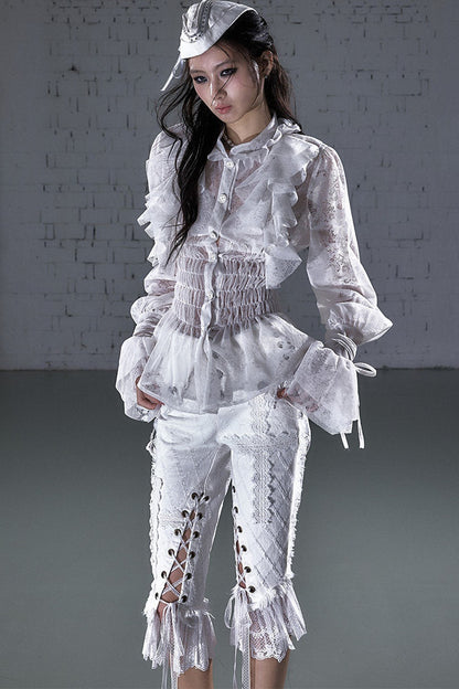 Lace Ruffle Collar Blouse