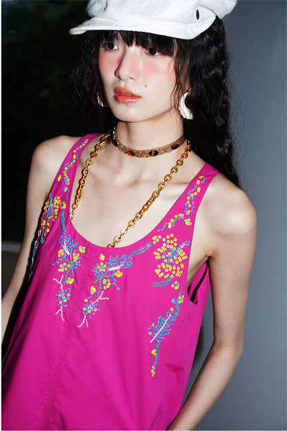 Heavy Beaded Cotton Dress