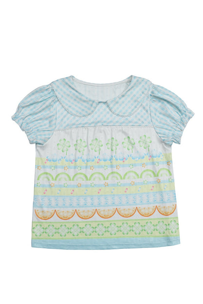 Strawberry Lime Clover Print Cotton T-Shirt