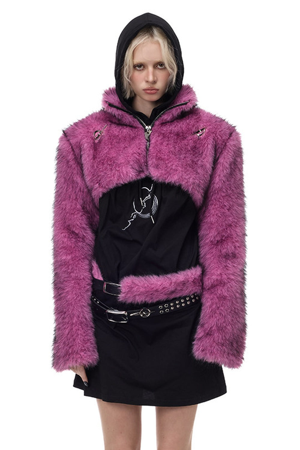 Y2K Gradient Short Fur Jacket