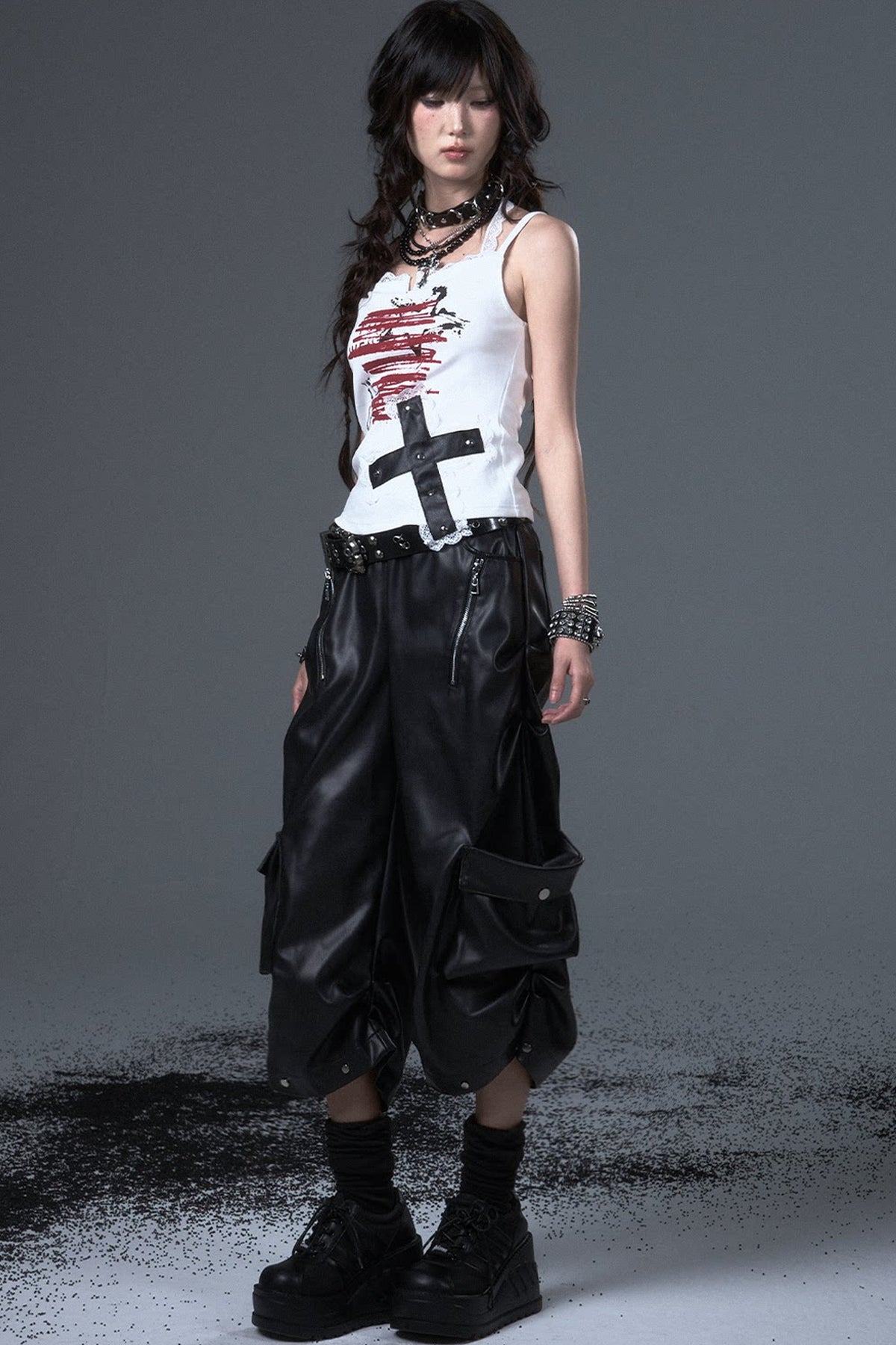 Street Punk Lantern Leather Pants