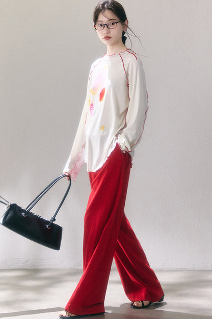 Linen Blend Air Wide-Leg Trousers