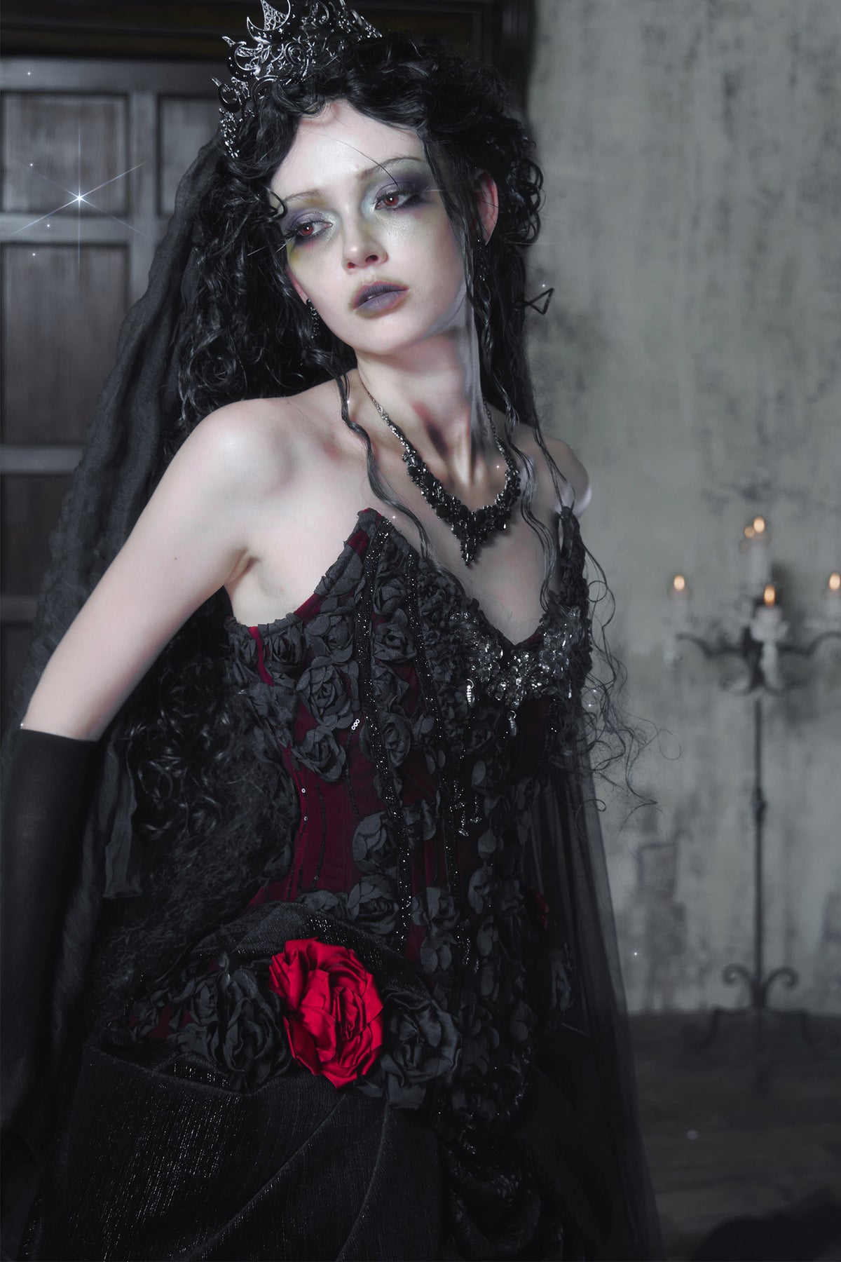 Gothic Velvet Fishbone Corset Set-Up