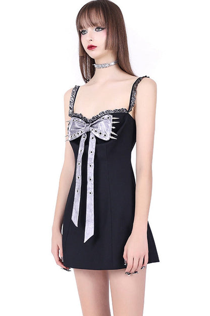 Rivet Bow A-Line Dress