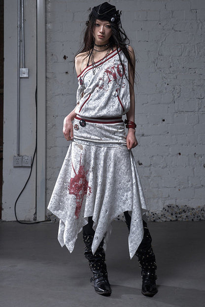 Distressed Punk Sleeveless Dress
