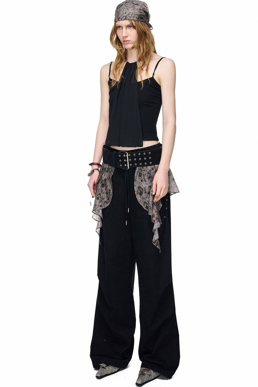 Halter Chiffon Spliced Camisole