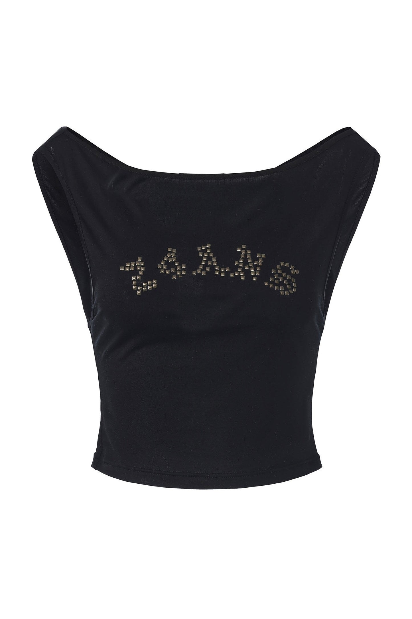 One-Shoulder Square Metal Rhinestone Tank Top