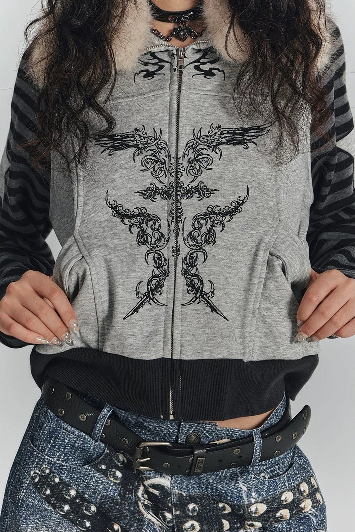 Gray Layered-Look Top