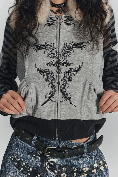 Gray Layered-Look Top