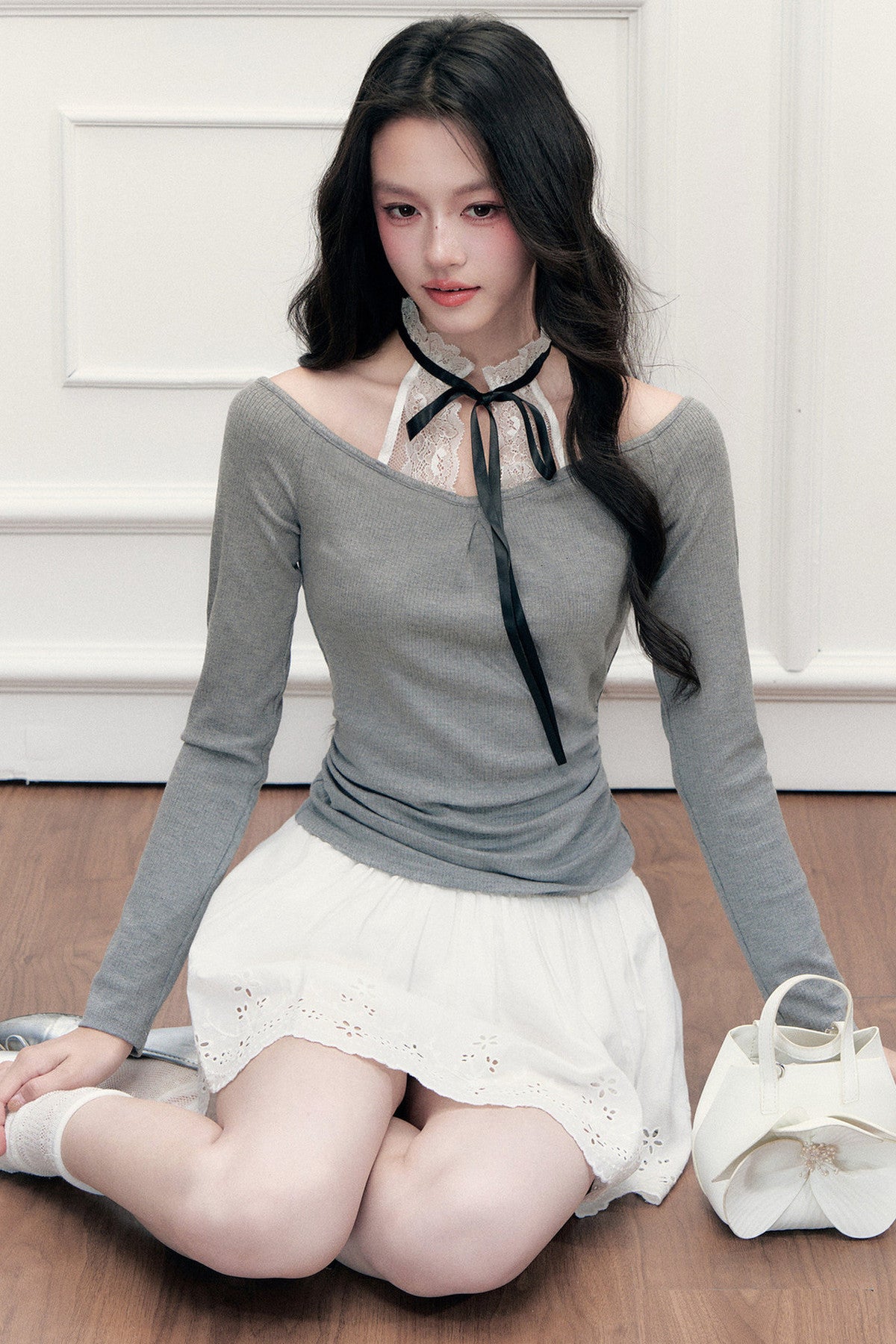 Lace Layered-Look Halter Top