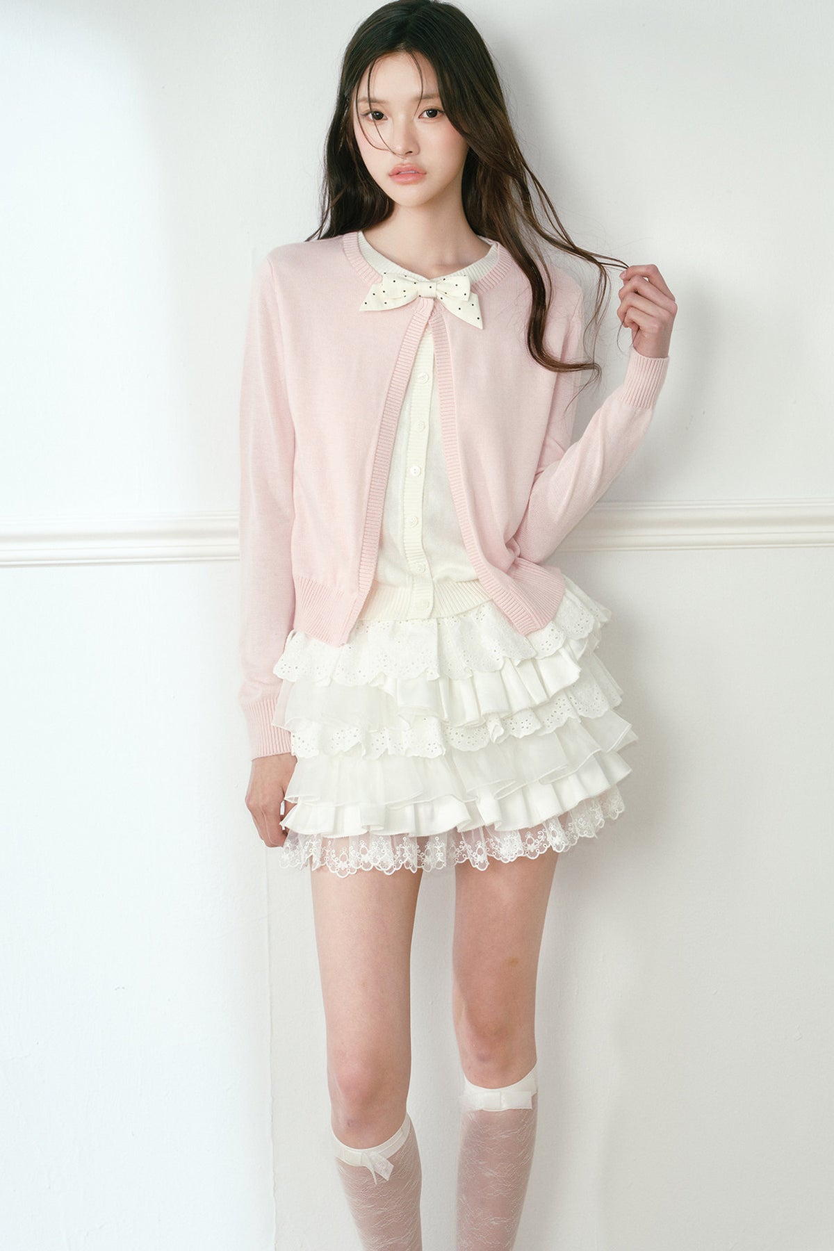 High-Waisted Puffy Multi-Layer Hollow Cake Skirt