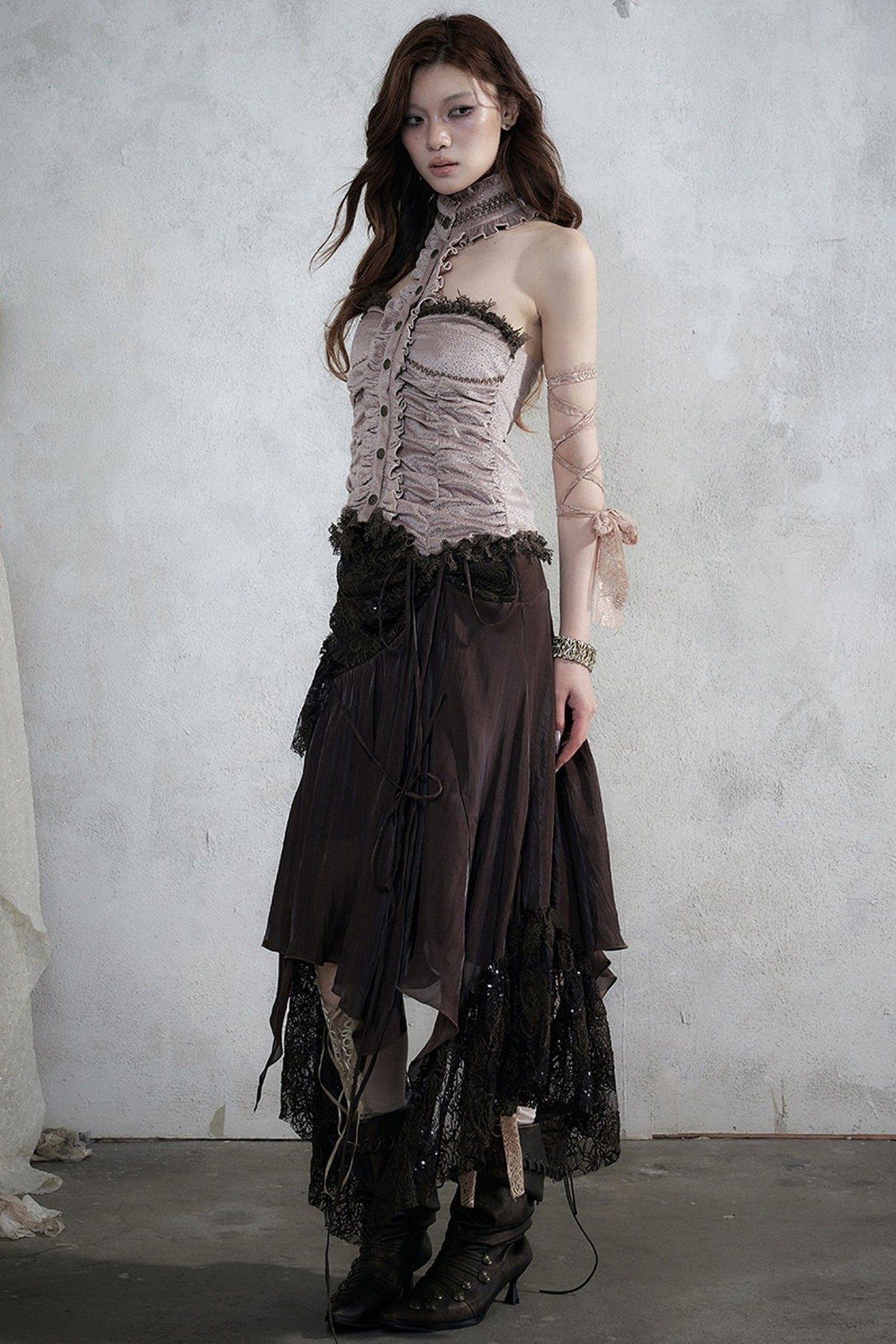 Romantic Lace Chiffon Skirt