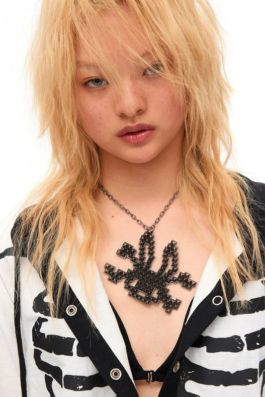 Rivet Rabbit Skull Necklace