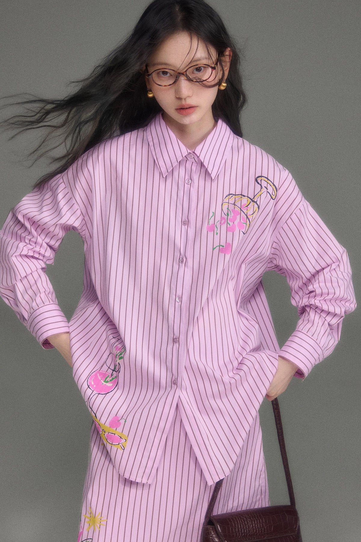 Holiday Striped Long-Sleeve Shirt and Pants Set-Up