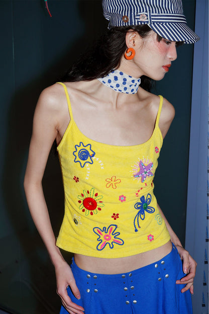 Colorful Rope Embroidery Camisole
