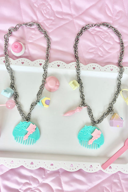 Adjustable Y2K Dollhouse Comb Necklace