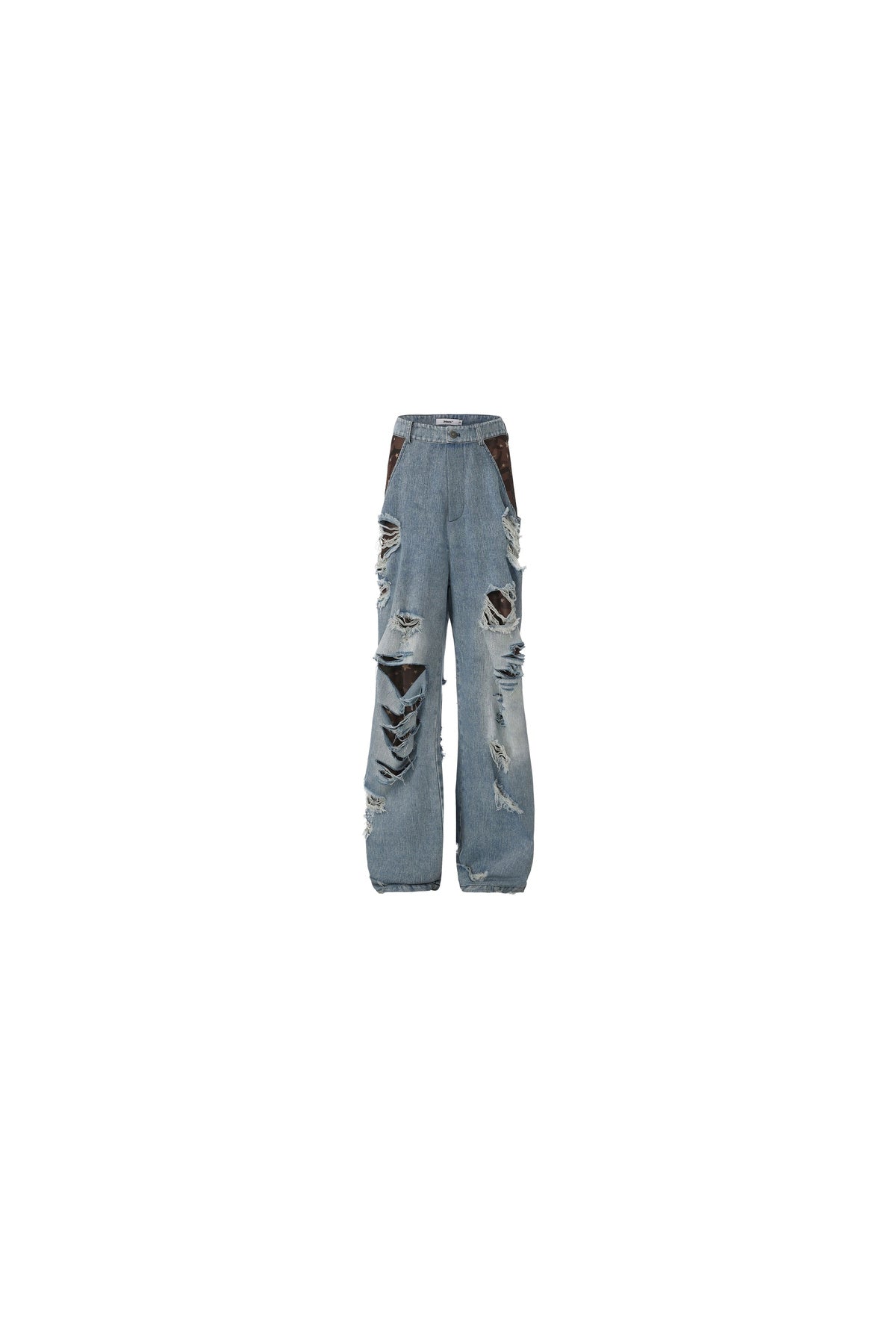 Handmade Distressed Patchwork Lining Denim Jeans
