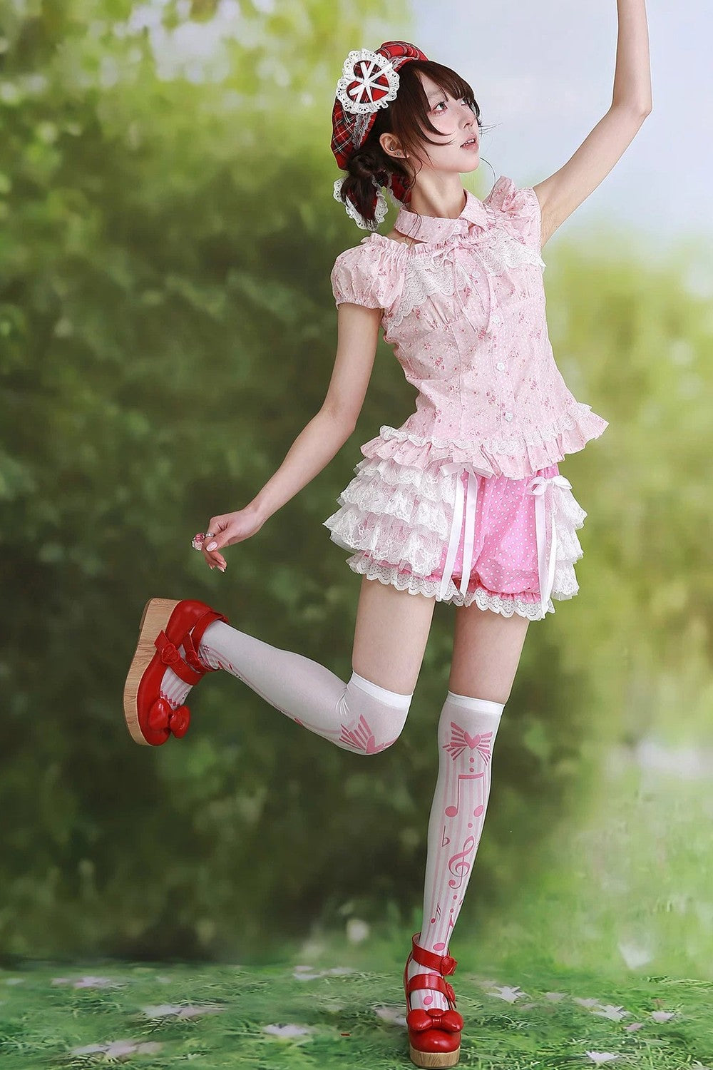 Pink Polka Dot Lolita Tutu Shorts