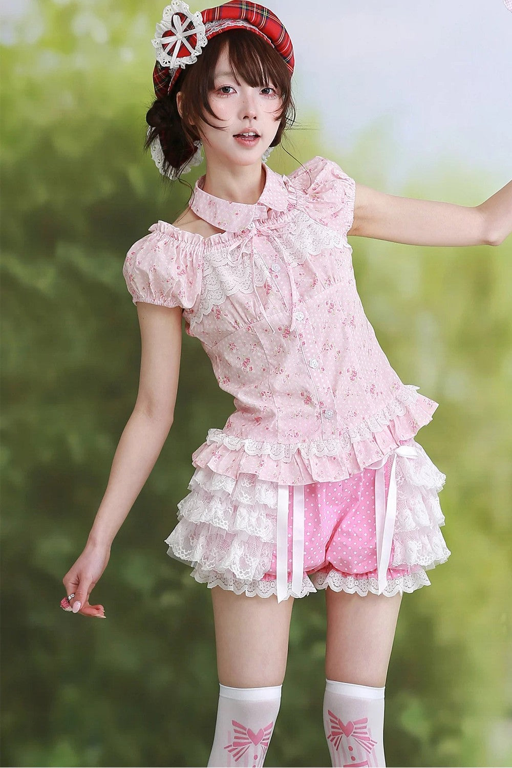 Pink Polka Dot Lolita Tutu Shorts