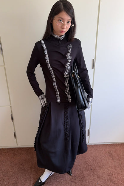 Long A-Line Pocket Skirt