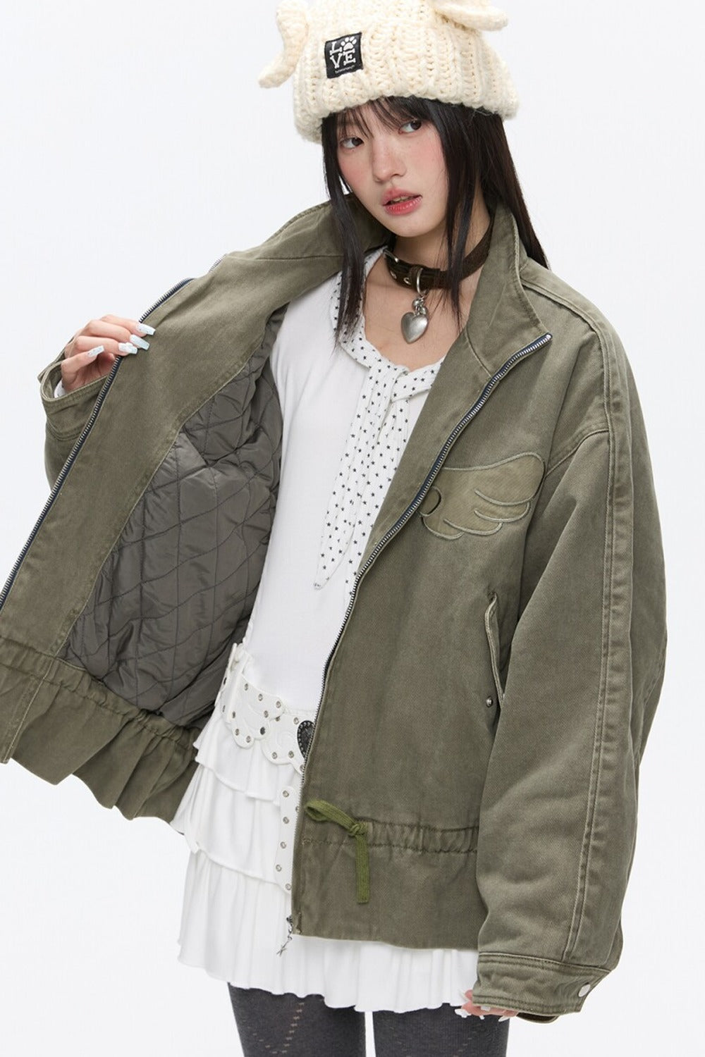 Beaded Quilted Green Jacket