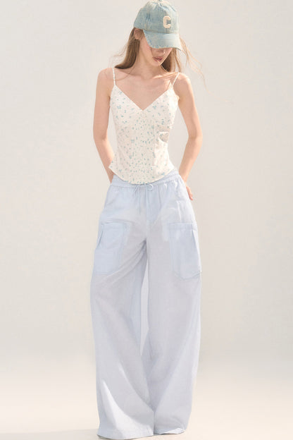 Large Pocket Wide-Leg Cargo Pants