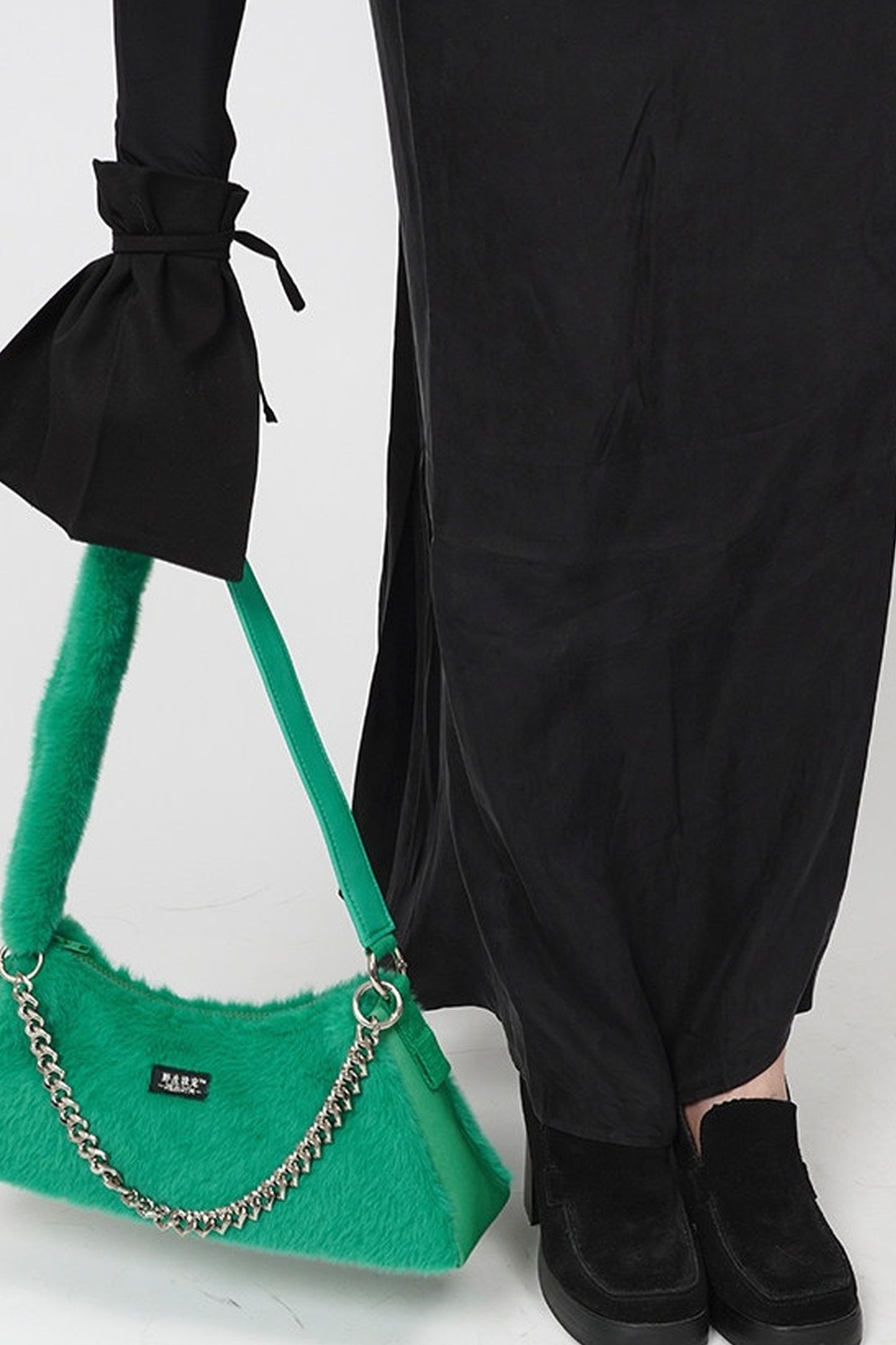 Solid Color Fur Underarm Crossbody Shoulder Bag