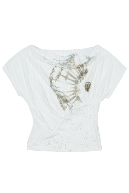 Printed Off-Shoulder Short-Sleeve T-Shirt