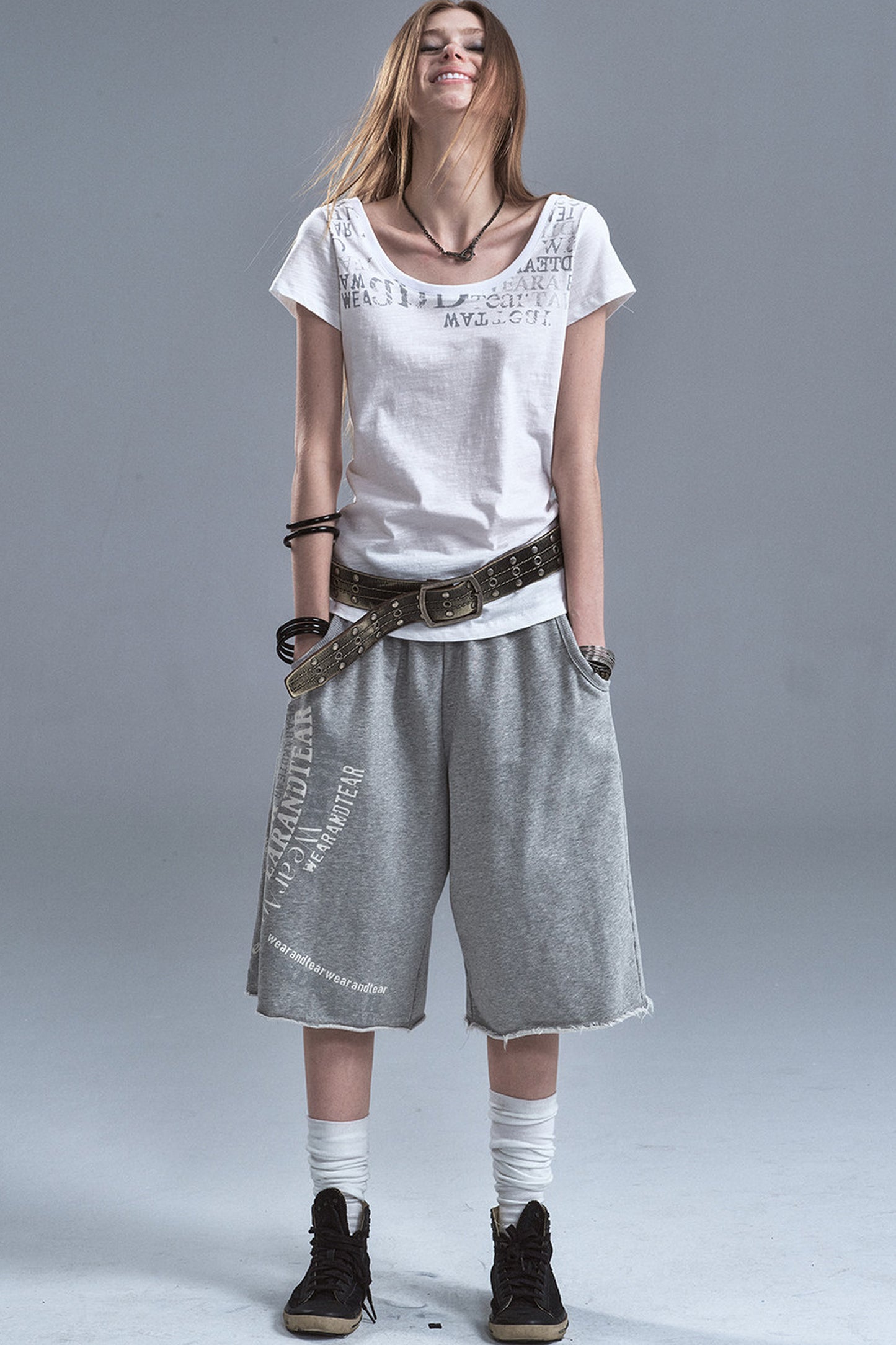 Silver Letter Terry Sweatpants