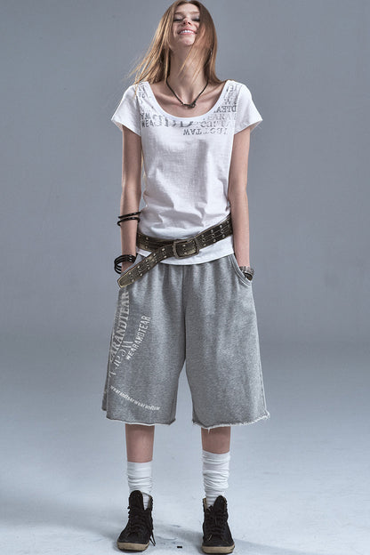 Silver Letter Terry Sweatpants