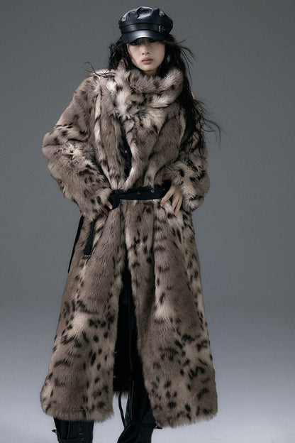 Reversible Suede Leopard Fur Coat