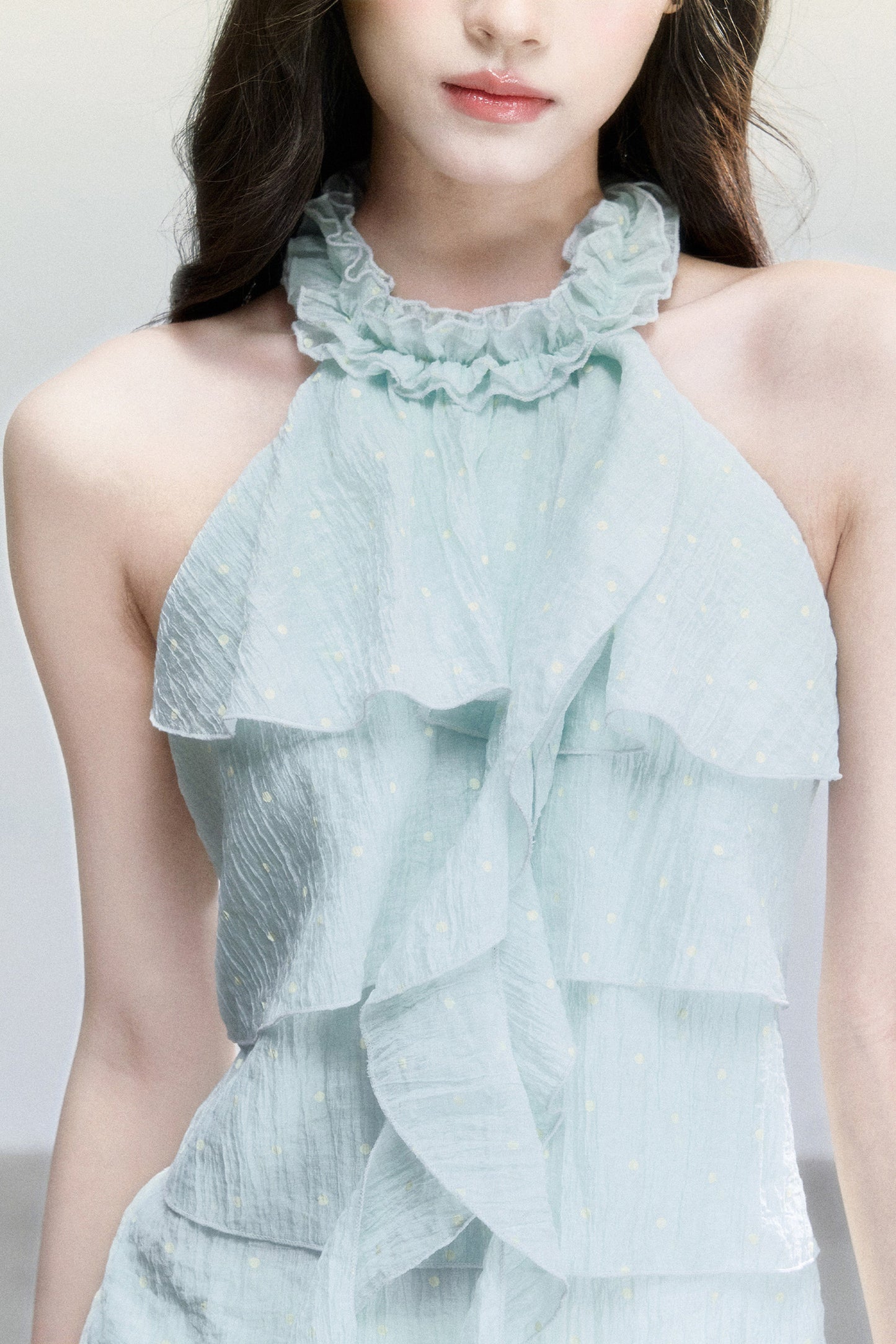 Mint Green Polka Dot Top Set-Up