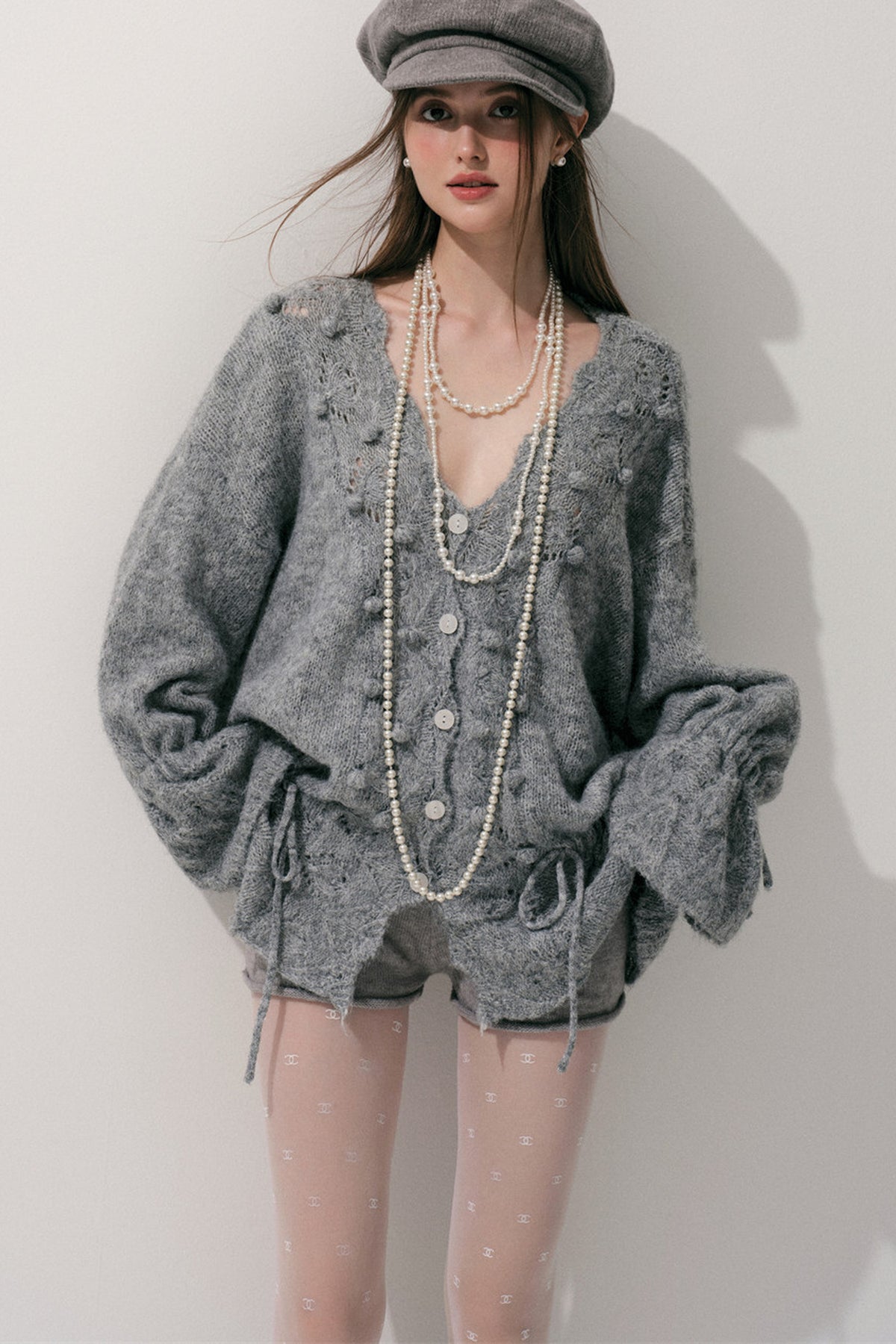 Loose Crochet Knit Shorts