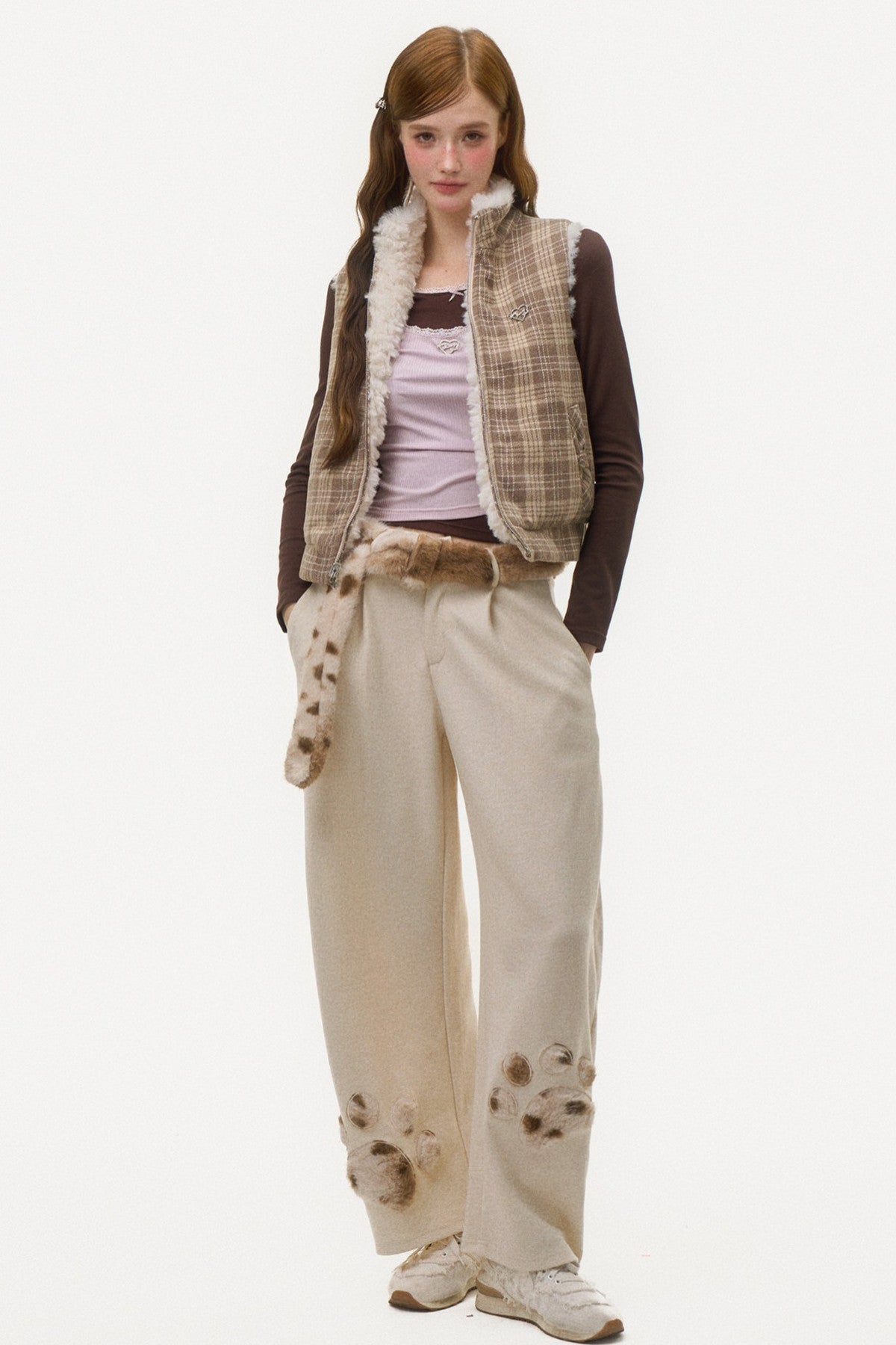Reversible Plaid Sherpa Vest