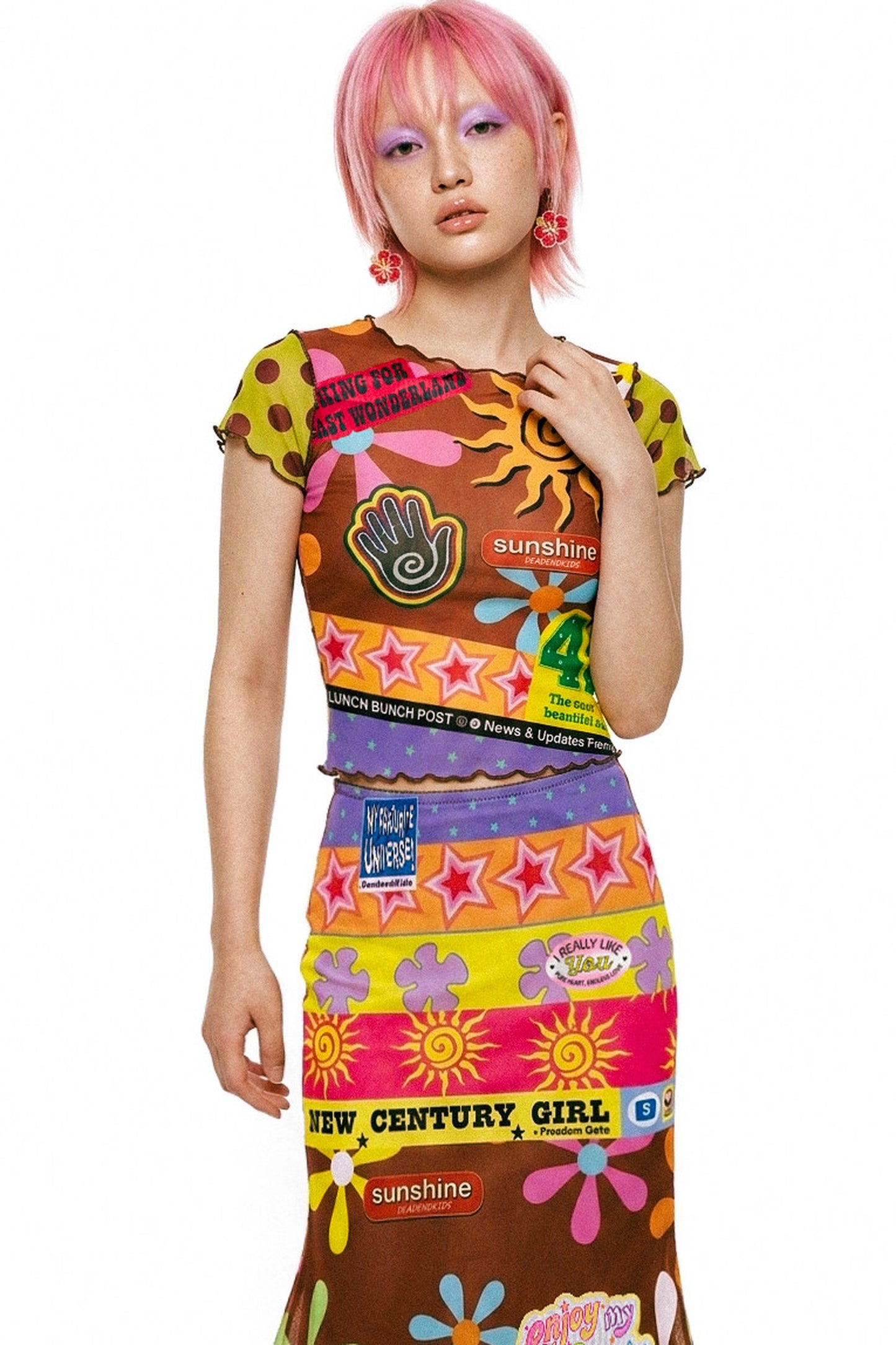 Retro Mesh Fishtail Skirt Set-Up