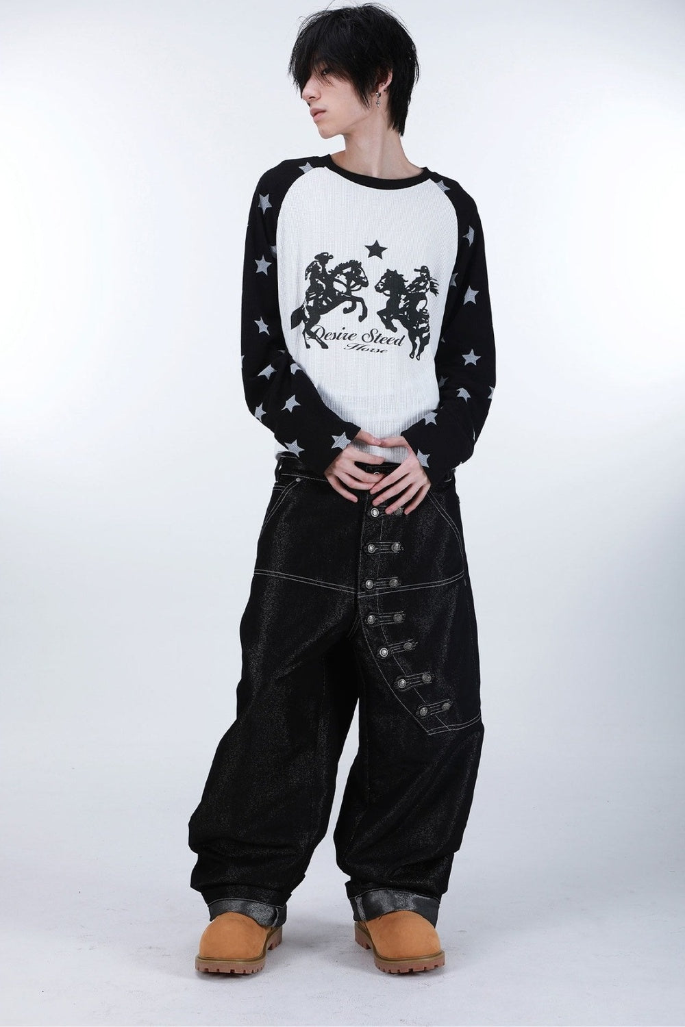Raglan-T-Shirt mit Ritterturnier-Print und Stern