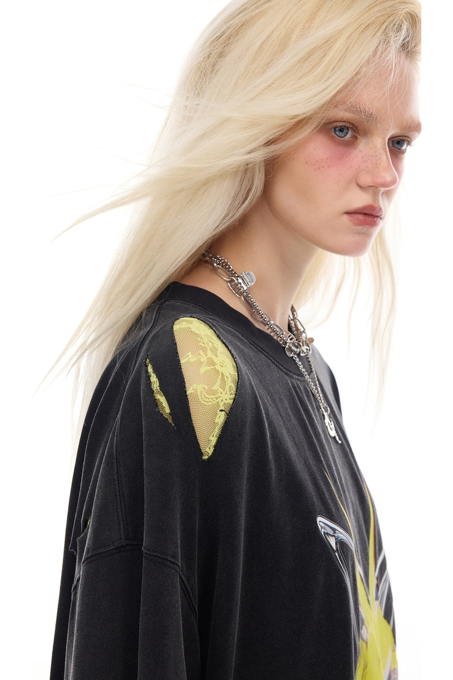 Rock Frog Distressed Irregular Hem T-Shirt