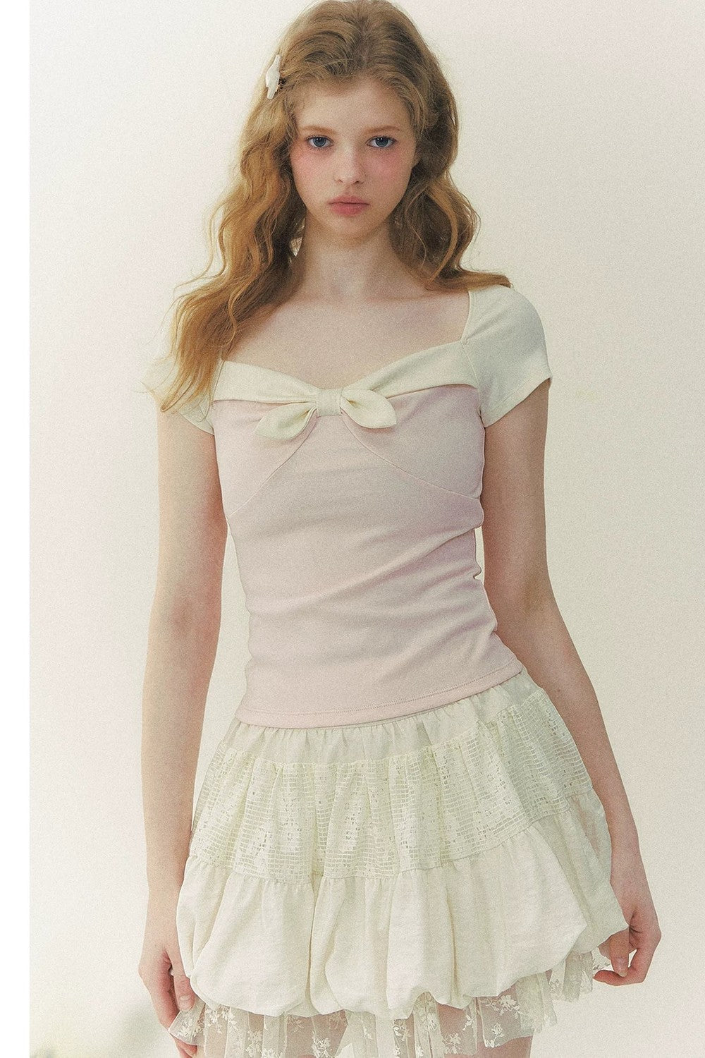 Preppy Bow Tie Blouse