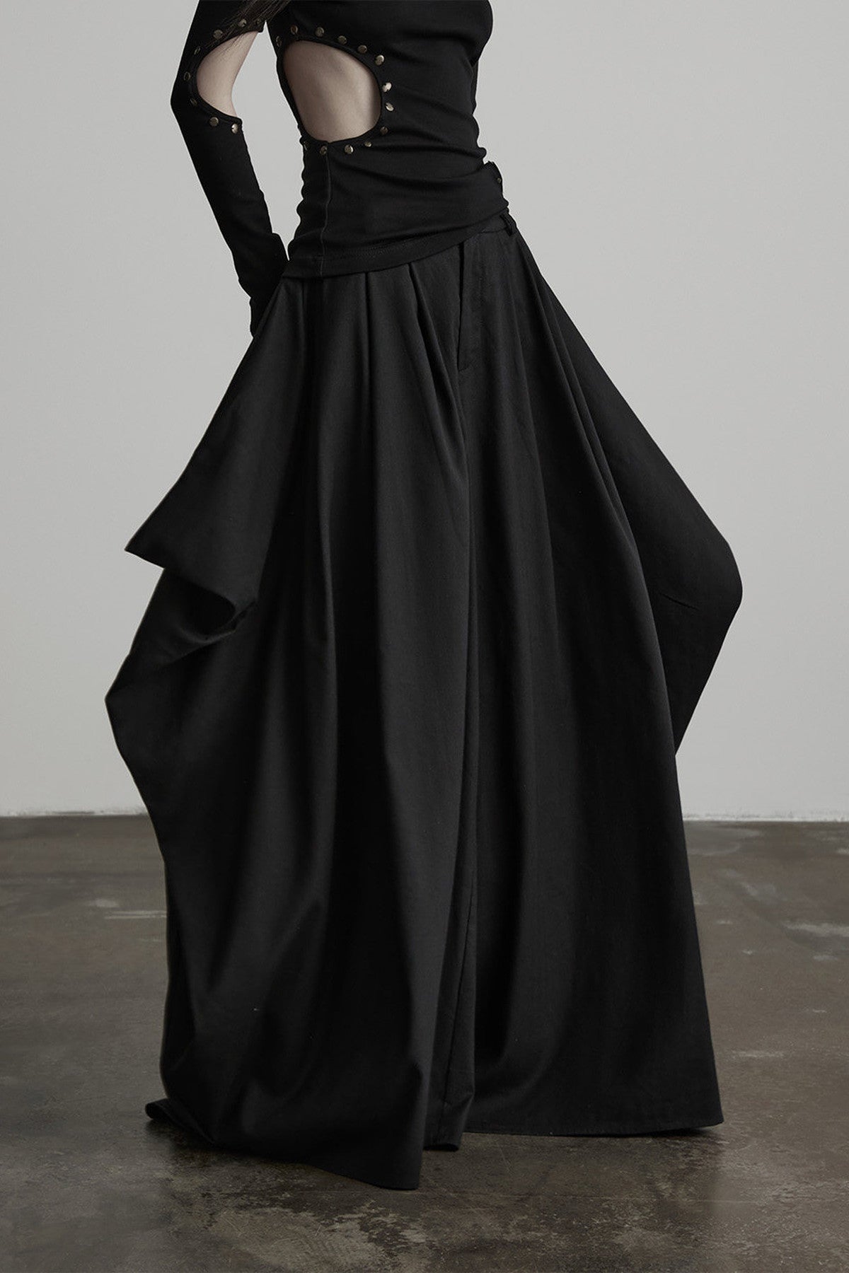 Oversized Multi-Panel Three-Dimensional Tailoring Wide-Leg Pants