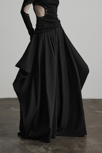 Oversized Multi-Panel Three-Dimensional Tailoring Wide-Leg Pants
