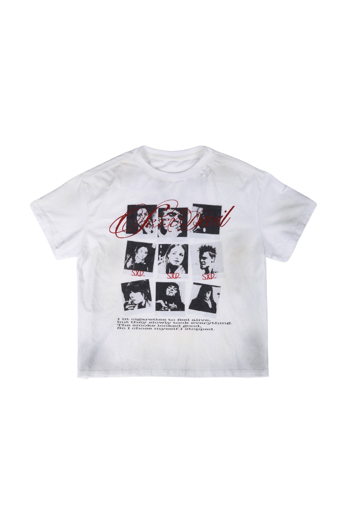 Distressed Grid Portrait T-Shirt
