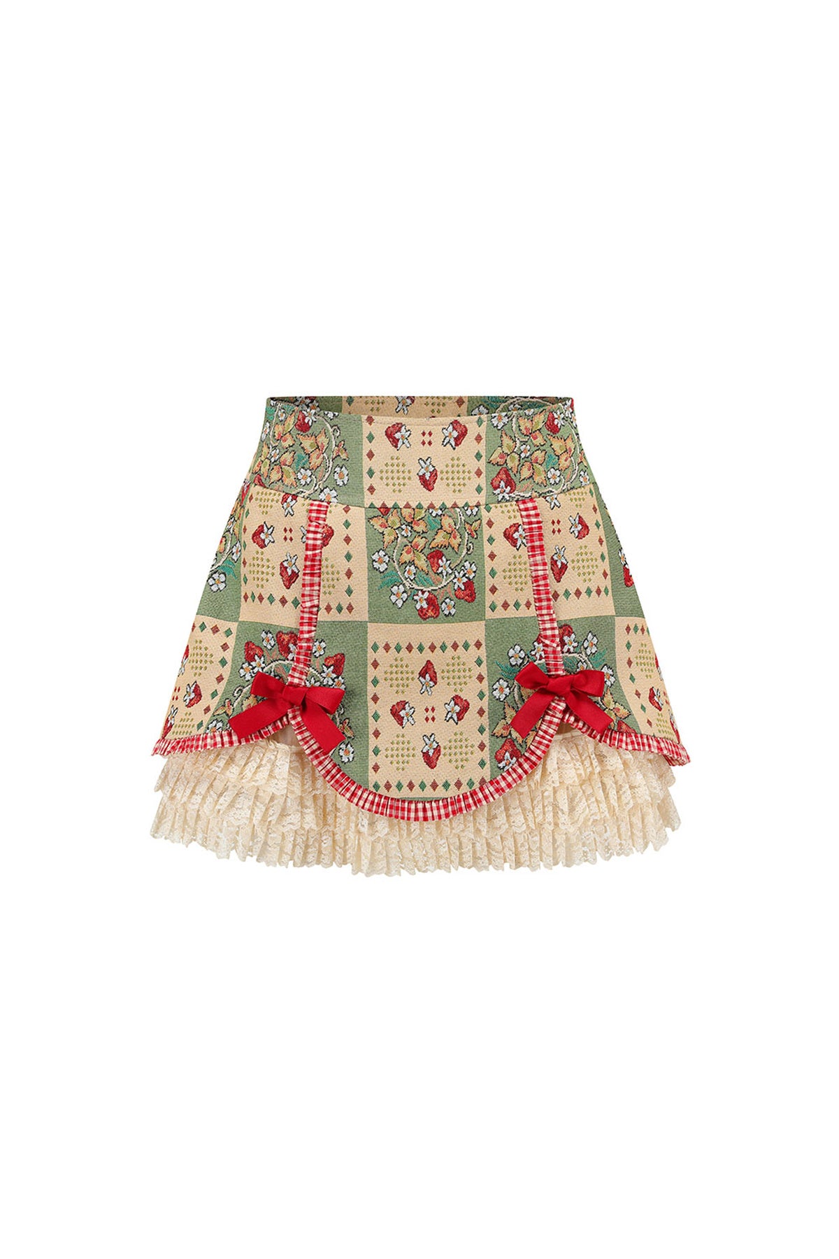 Berry Knit Top, Patchwork Skirt and Jacket Set-Up