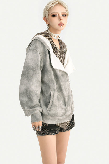 Y2K Layered-Look Hooded Jacket