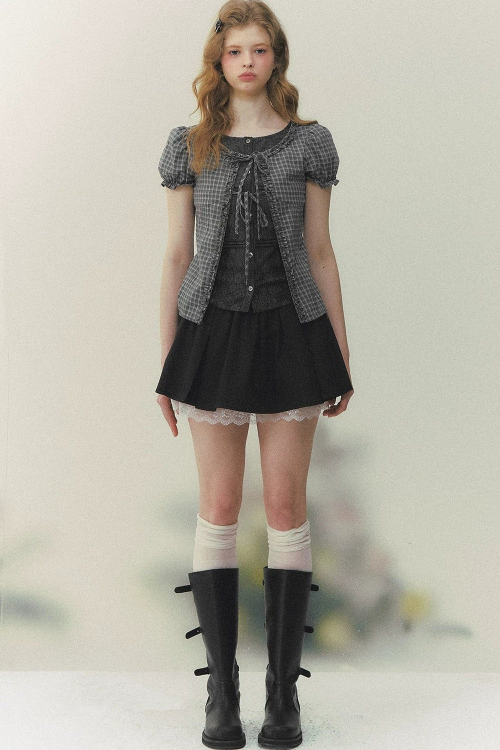 Preppy Fake Two-Piece Blouse