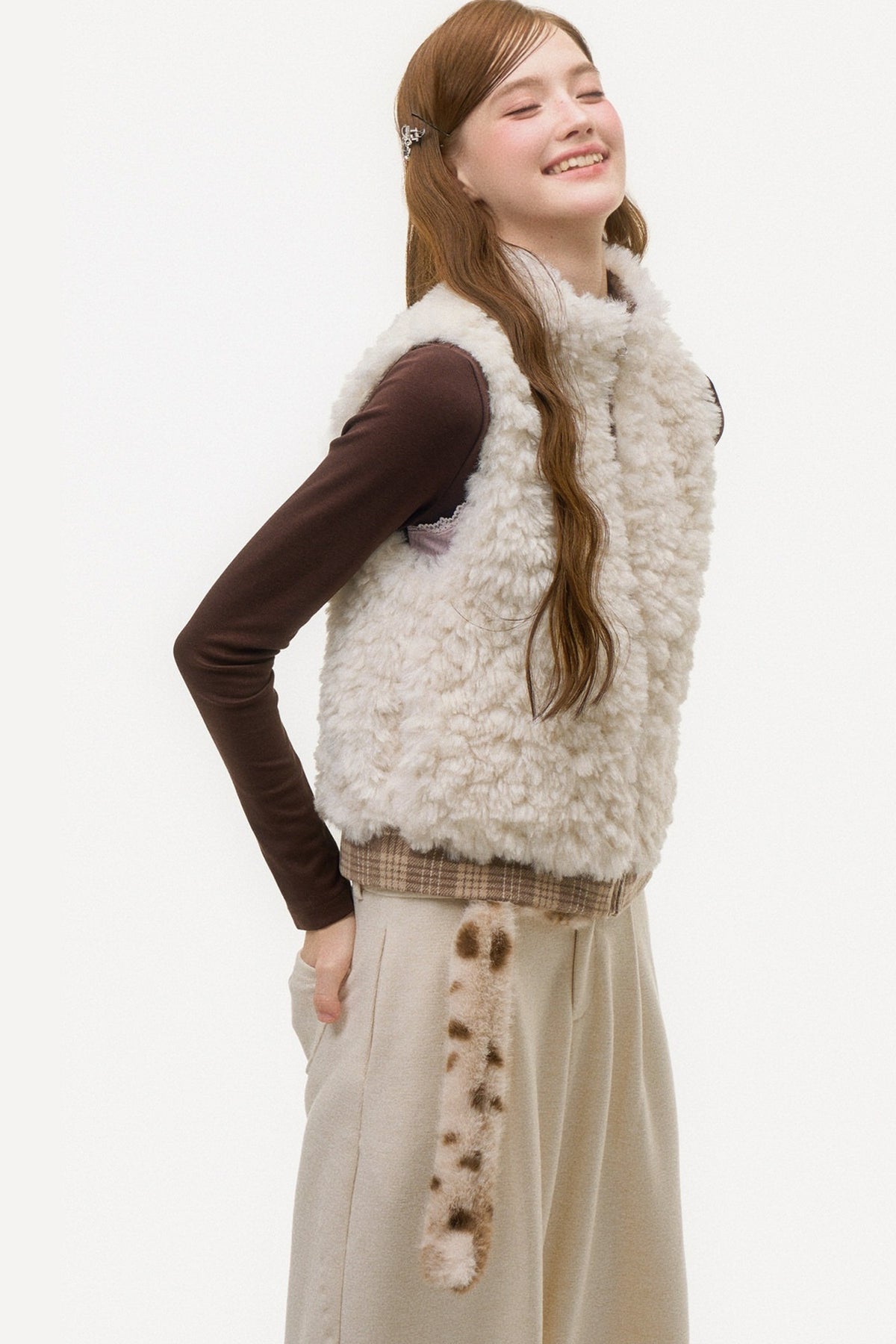 Reversible Plaid Sherpa Vest