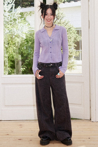 Lightweight Hollow Knit Cardigan