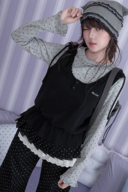 Y2K Gray Black Layered Vest Top Set-Up