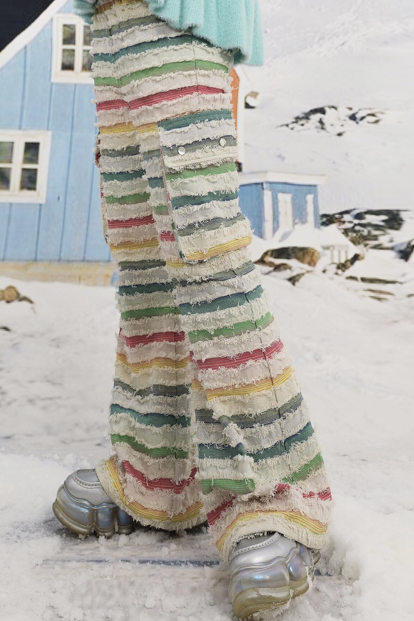 Y2K Colorful Striped Jeans