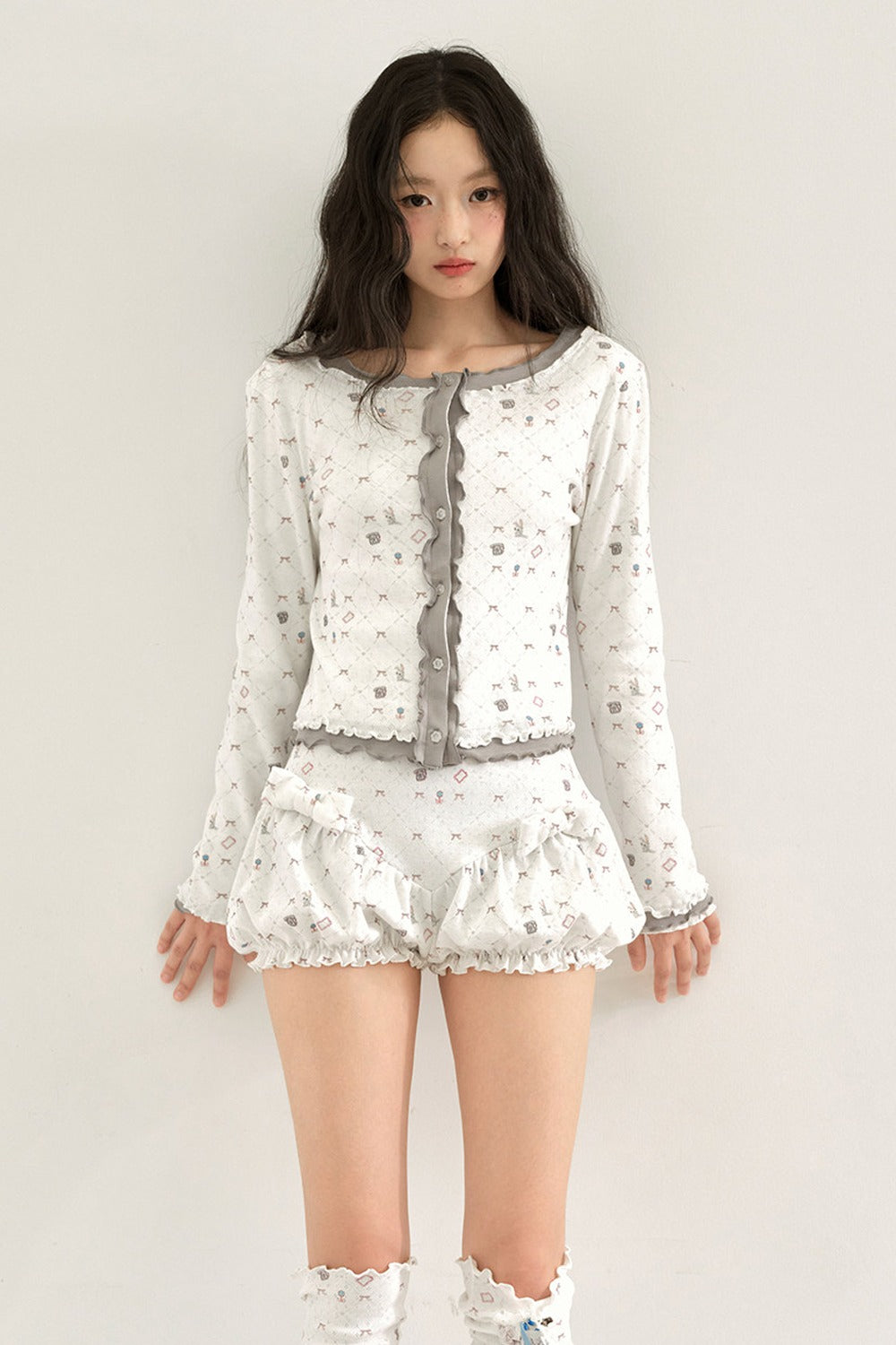 Floral Knitted White Bud Jumpsuit