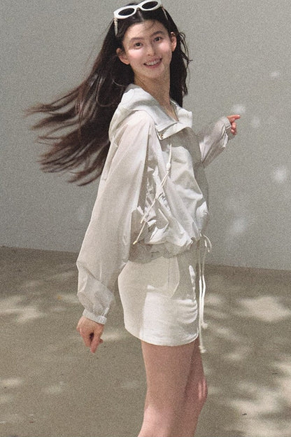 Bright Clouds Linen Skirt